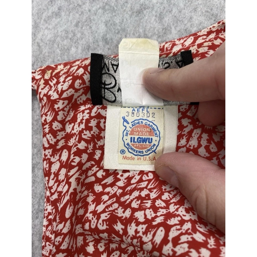 Vintage Breli Originals Dress Womens 10 Red Pleated Elastic Waist‎ Made USA 70s - Picture 10 of 12